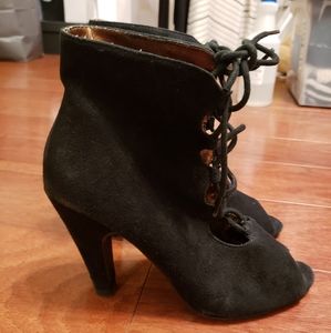 Topshop Lace-up Suede Booties